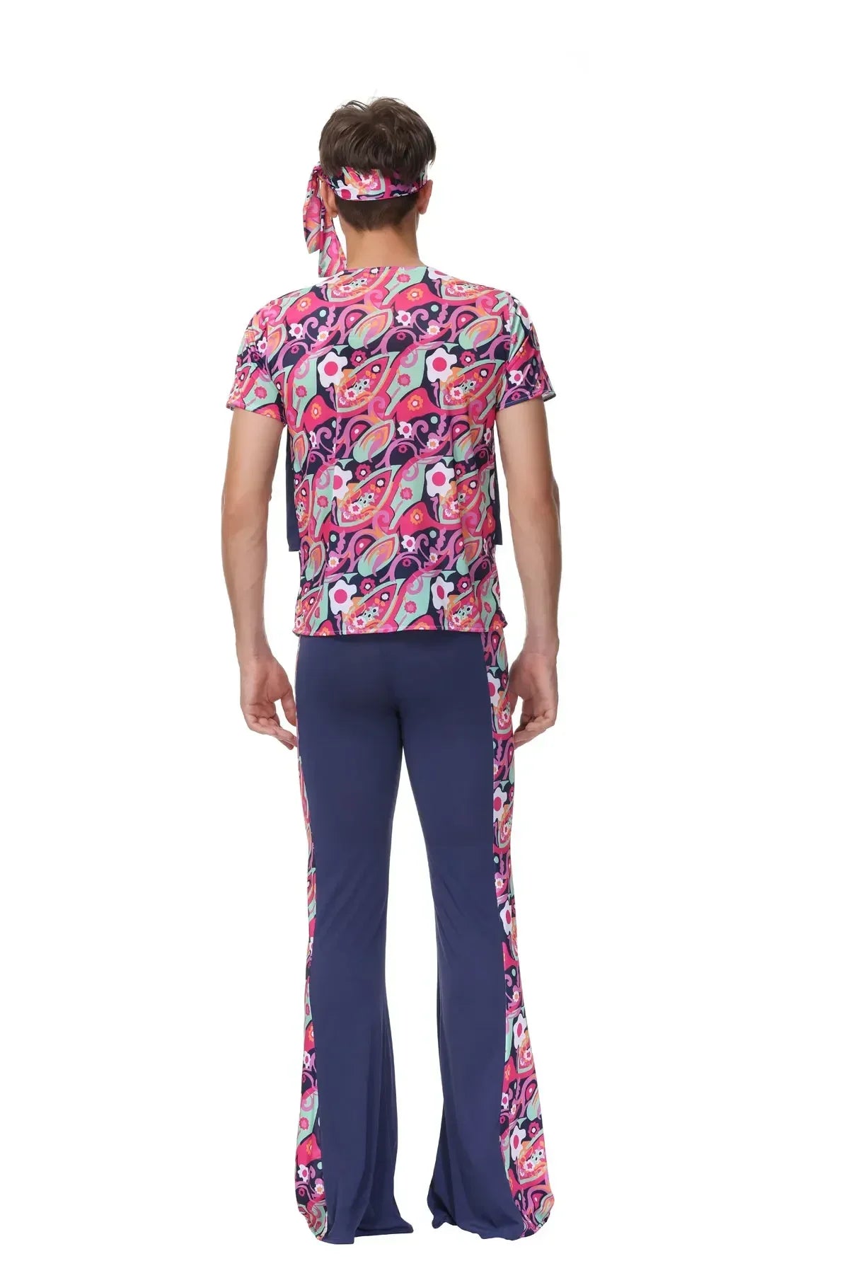 Costume di Halloween anni '70 anni '80 Retro Hippie Go Go Girl Disco Donna Uomo Coppia Viola Fancy Dress Party Amante della pace Hippie Performance