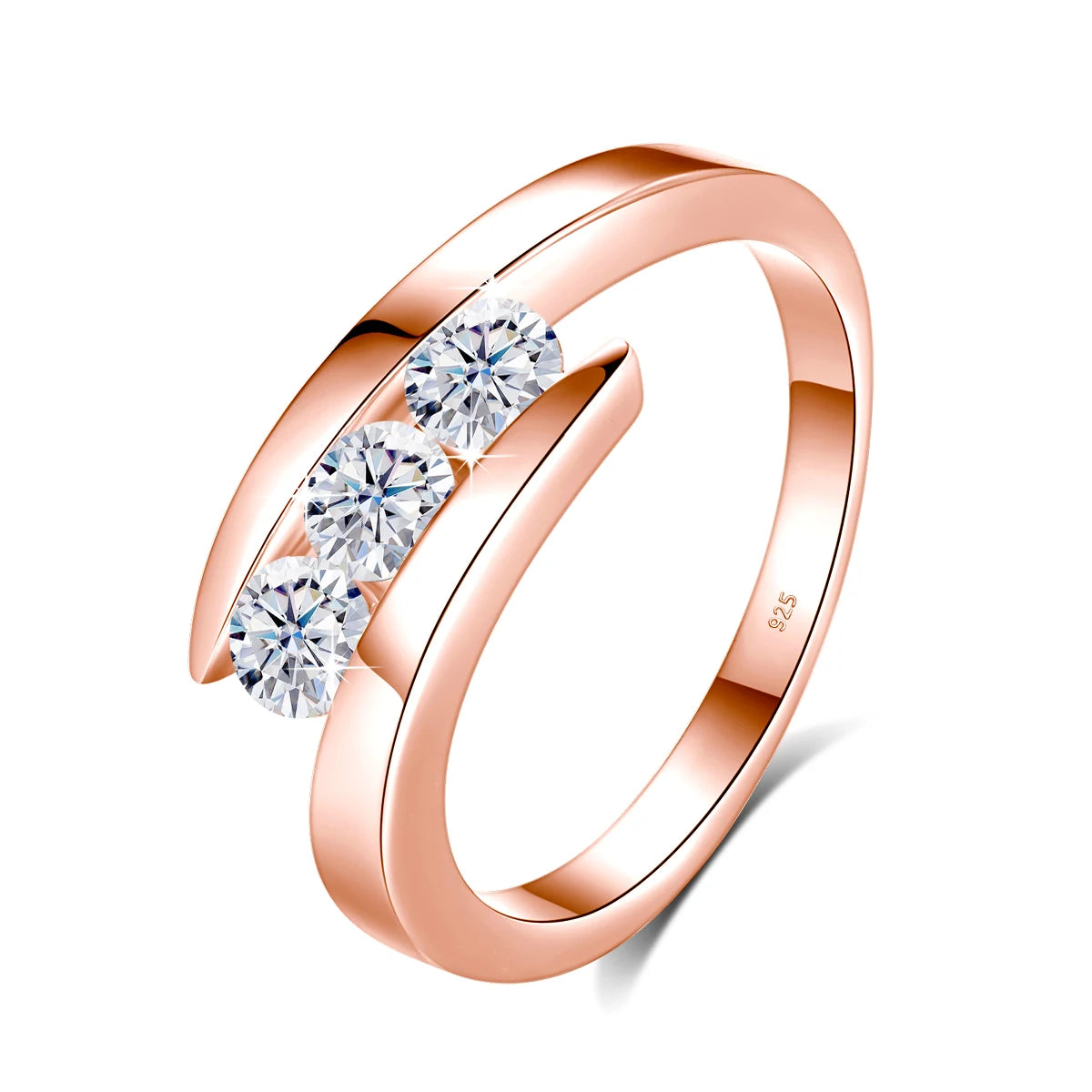 Anello in argento Sterling Moissanite 3 Stone per donna con certificato gioielli di fidanzamento di lusso 2024 regalo di tendenza per una ragazza vendita