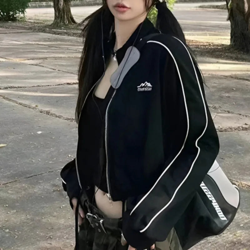 Giacche cool da donna Primavera Autunno Manica lunga Colletto alla coreana per tutte le partite Giovani ragazze Moda College Stile coreano Ins Vintage
