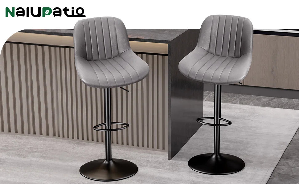 Sgabello da Bar Set da 2 pezzi, sgabello da Bar girevole moderno regolabile con schienale, sedia da banco in tessuto ad alte prestazioni
