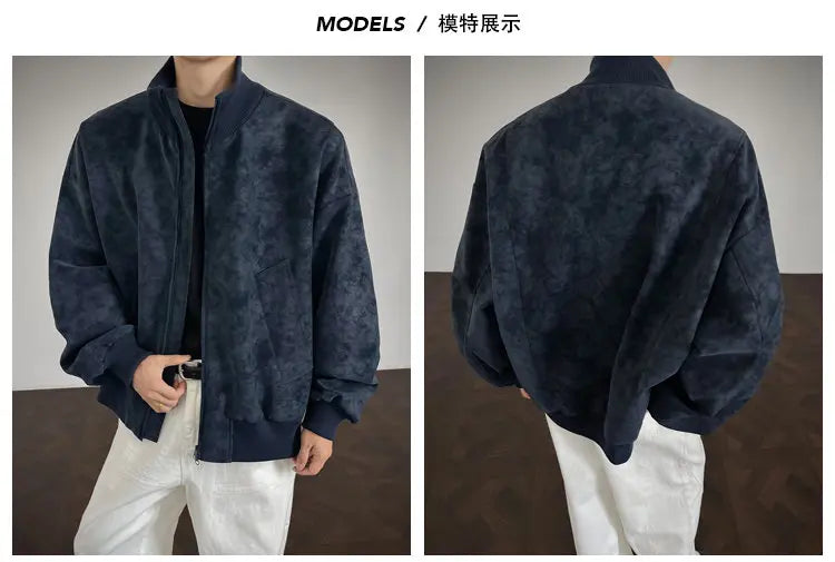 Giacca da uomo autunno nuovo arrivo giacca corta allentata tie dye colletto alla coreana casual streetwear capispalla bomber