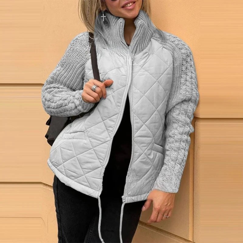 Giacca da donna Cappotto invernale da donna Cappotto imbottito con zip a maniche lunghe Autunno