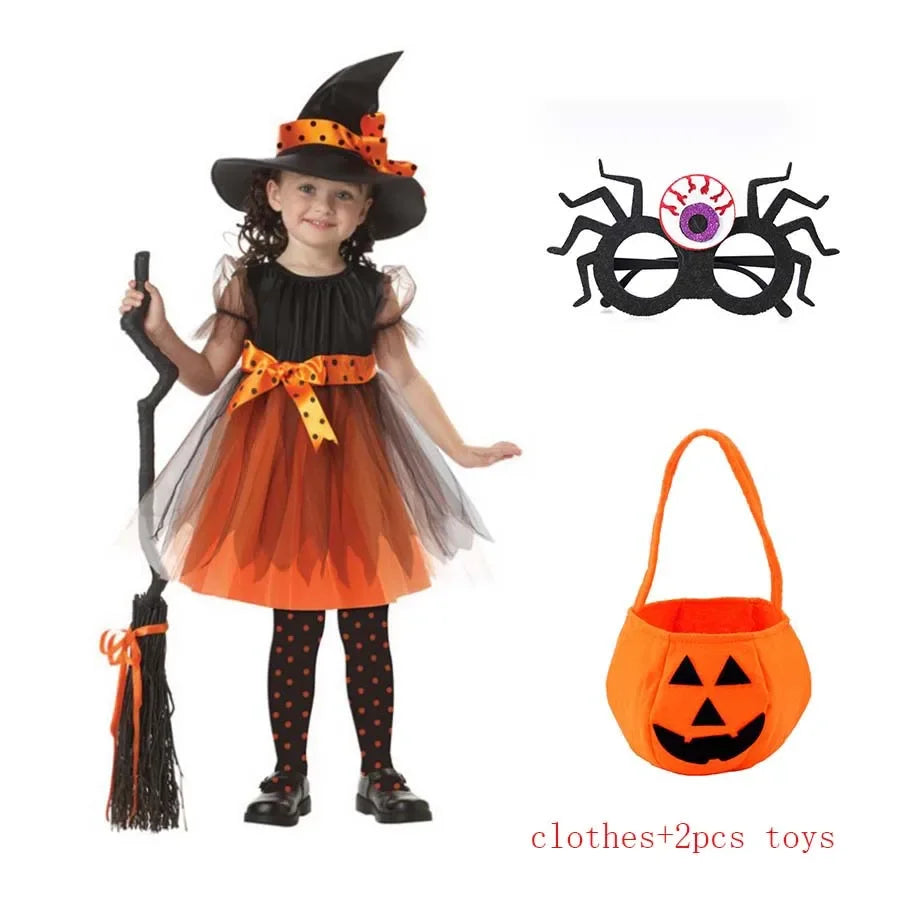 Costume di Halloween per bambini Costume da vampiro fantasy di Halloween Vestito lungo da tutu per ragazze Vestito da carnevale per bambini Abiti di piume gotiche