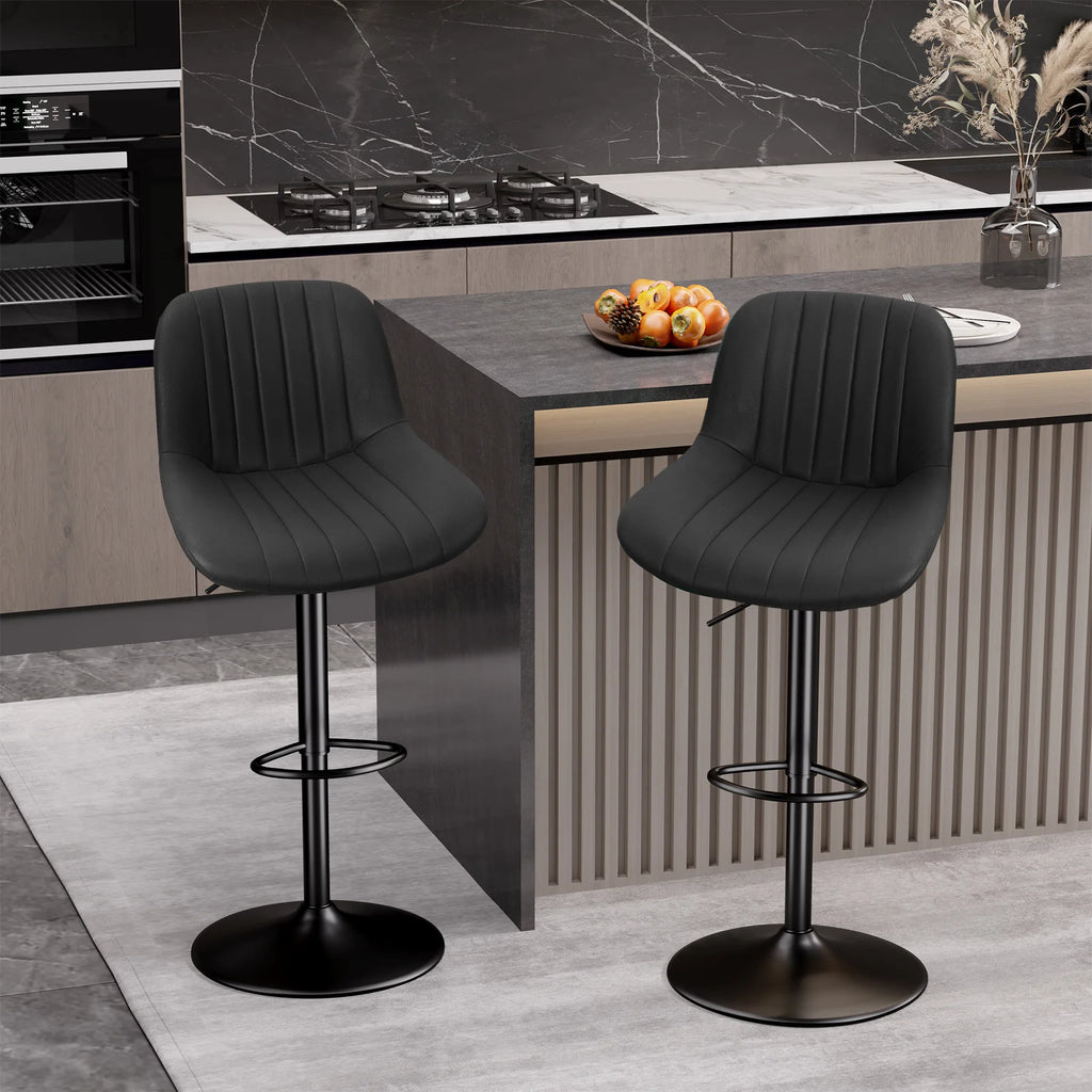 Sgabello da Bar Set da 2 pezzi, sgabello da Bar girevole moderno regolabile con schienale, sedia da banco in tessuto ad alte prestazioni