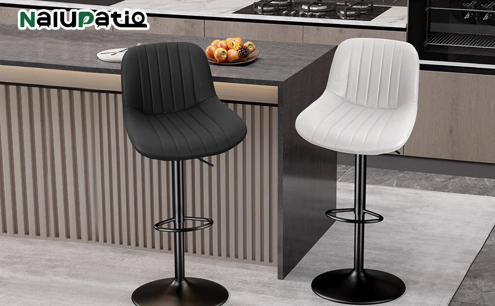 Sgabello da Bar Set da 2 pezzi, sgabello da Bar girevole moderno regolabile con schienale, sedia da banco in tessuto ad alte prestazioni
