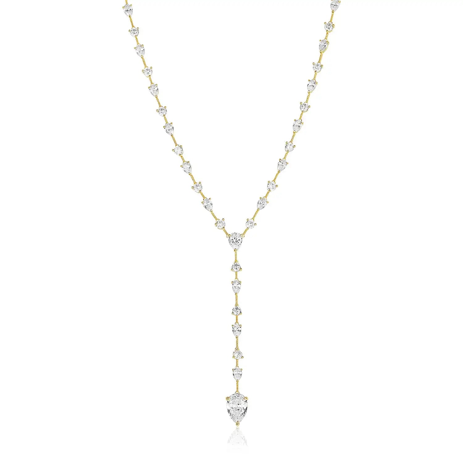 2025 Nuovo geometrico CZ Stazione catena a maglie girocollo sexy lungo lariat collana da donna gioielli di moda con zirconi ghiacciati di alta qualità