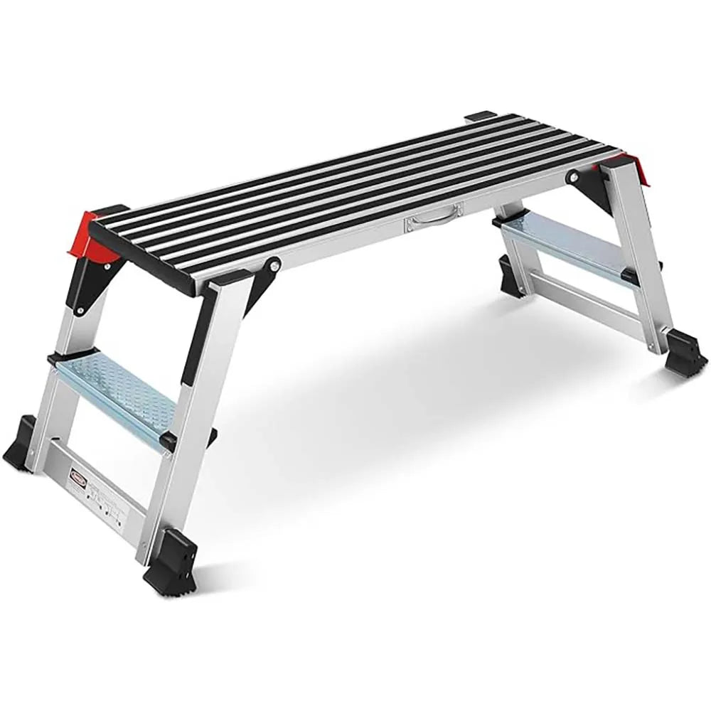 Piattaforma di lavoro, scala a gradini in alluminio, 40 "* 12" * 20 "piattaforma a gradini antiscivolo, resistente banco da lavoro pieghevole capacità 330 libbre per il lavaggio