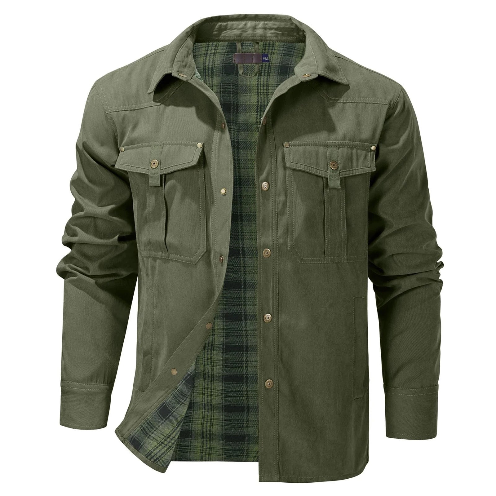 Giacca da uomo casual Giacche da uomo Cappotto da camicia foderato in flanella primaverile Giacche da uomo Cappotto casual da cowboy occidentale antivento