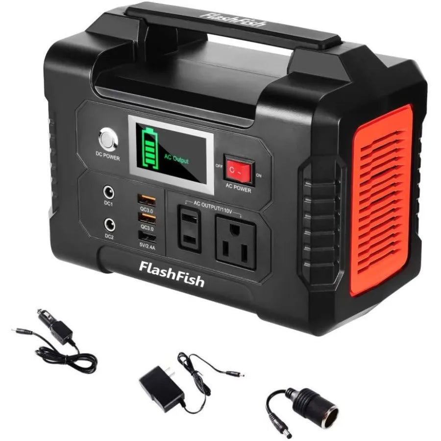 Generatore solare FlashFish 40800mAh per centrale elettrica portatile da 200 W con presa CA 110 V 2 porte CC 3 porte USB Batteria di backup P
