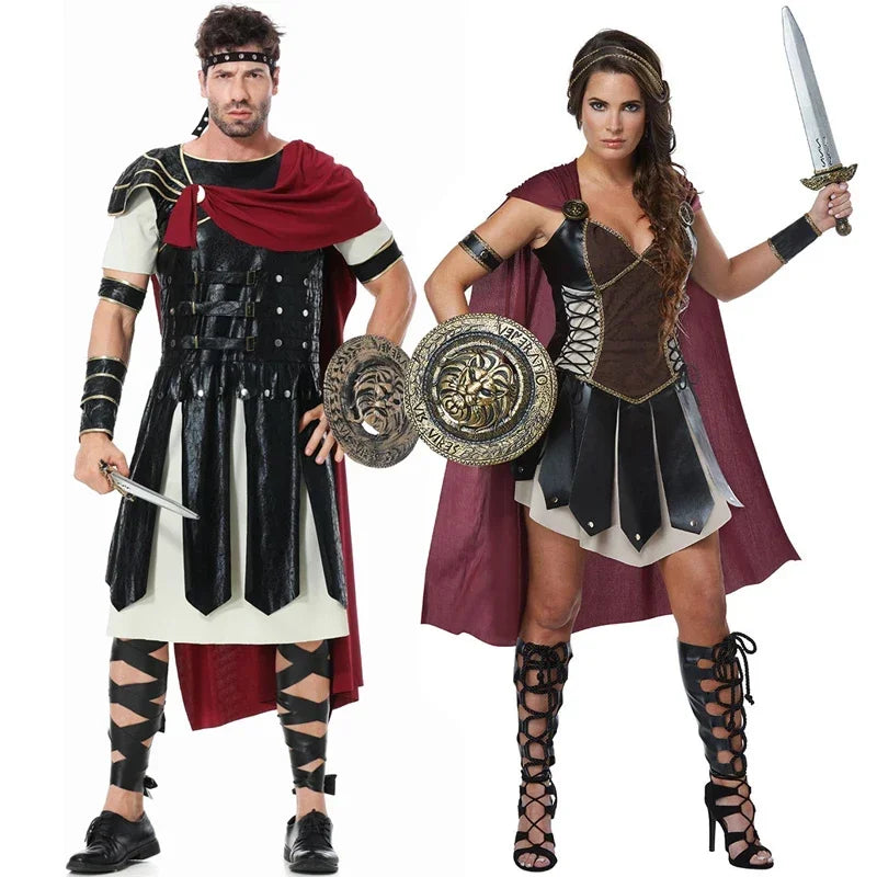 Costume di Halloween de Cosplay Meddiéval pour Homme et Femme, Déguisement de Spartiate, Kokor, Gladiatore, alier orale Royal