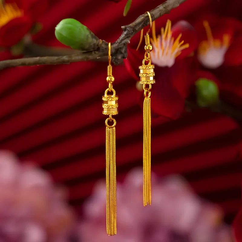 Orecchino a goccia in oro giallo 18 carati per le donne Fine gioielli romantici Hemia fidanzamento irregolare Aros Mujer Oreja scatola per orecchini in oro 18 carati