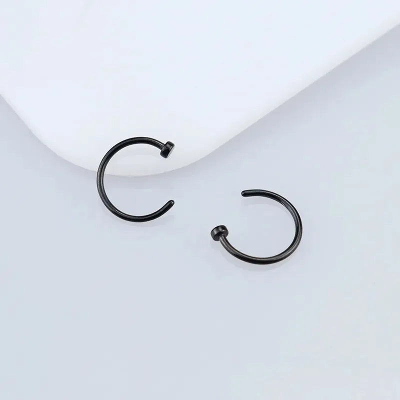 2/6 pezzi anelli da naso finti per le donne, anelli per labbra in acciaio inossidabile 316L anello labret narice cerchio piercing borchie gioielli penetranti al naso