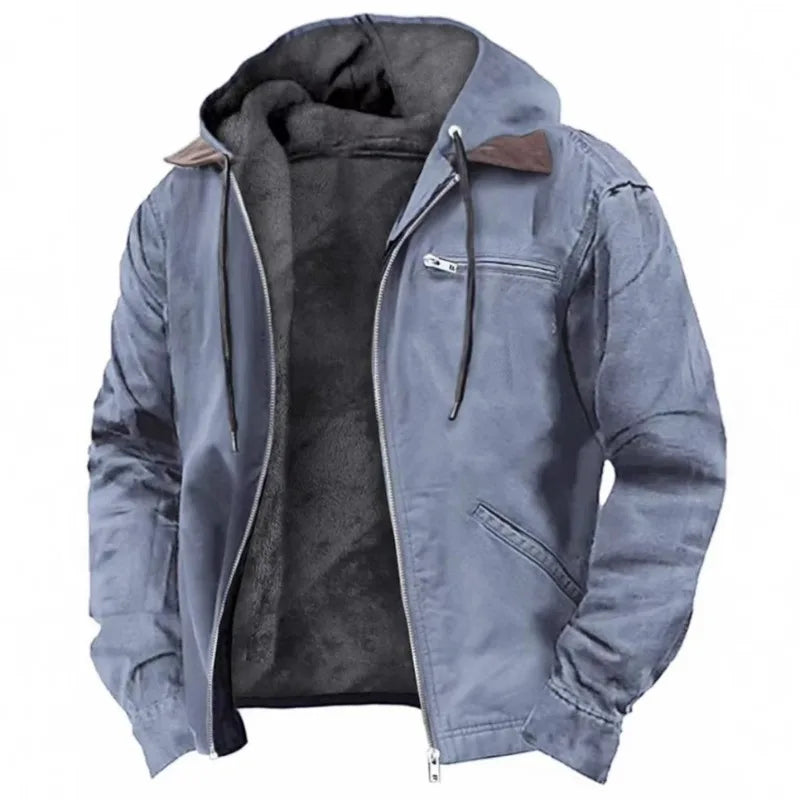 Giacca da uomo nuova moda casual cappotto con cerniera con cappuccio retrò streetwear capispalla leggero e versatile primavera autunno