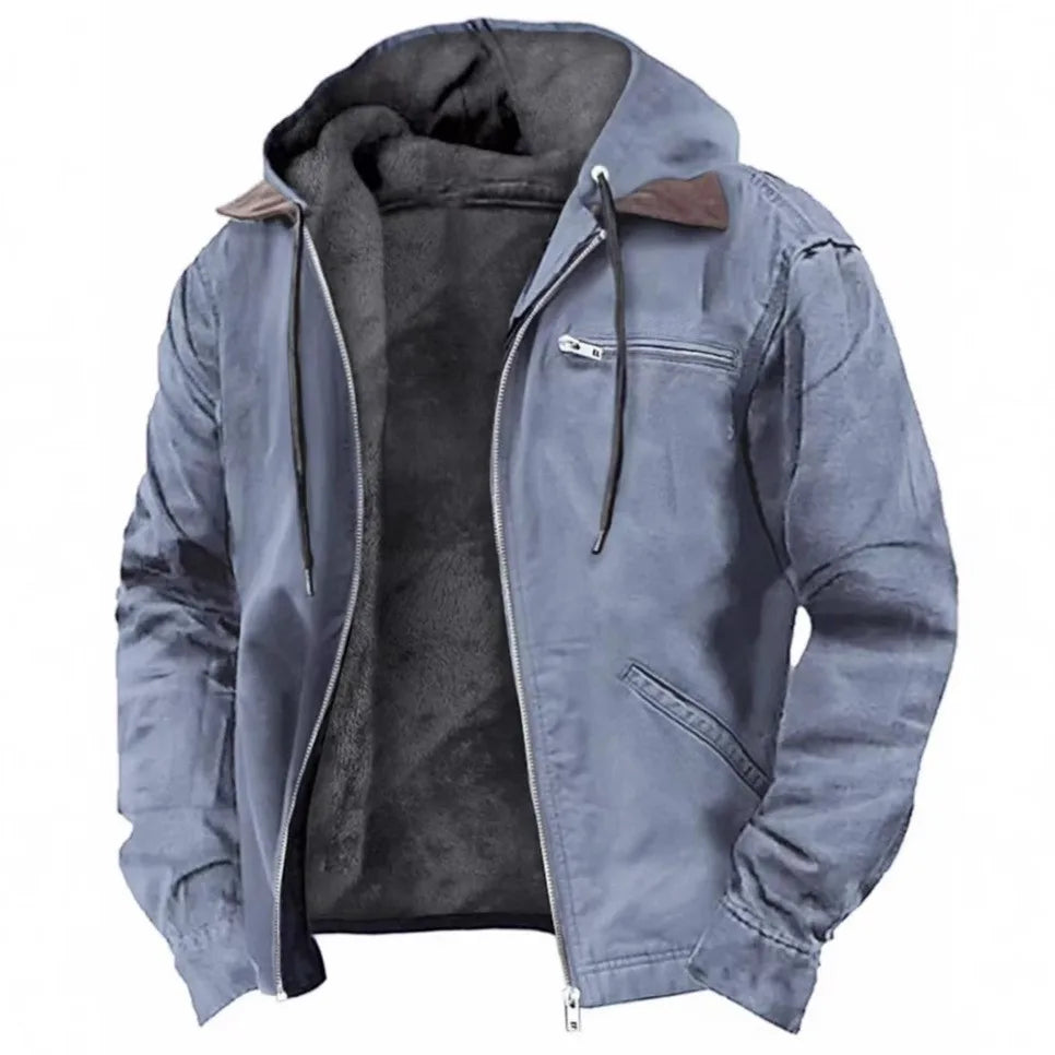 Giacca da uomo nuova moda casual cappotto con cerniera con cappuccio retrò streetwear capispalla leggero e versatile primavera autunno