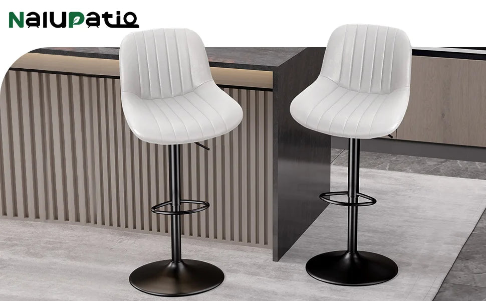 Sgabello da Bar Set da 2 pezzi, sgabello da Bar girevole moderno regolabile con schienale, sedia da banco in tessuto ad alte prestazioni