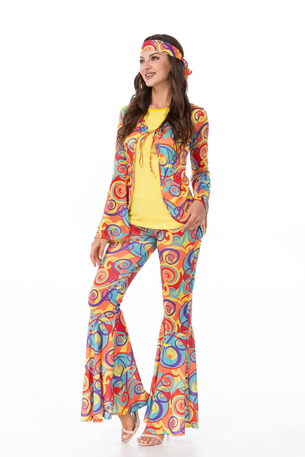 Costumi di Halloween Uomo Donna Retro anni '80 Costume hippie Disco Hip-Hop Coppie Cosplay Festa di carnevale Fancy Dress Up per adulti