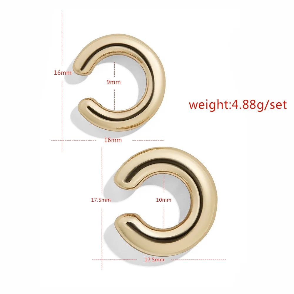 Nuovo alla moda unico falso metallo perforato Clip dell'orecchio asimmetrico circolare cartilagine donne gioielli di moda regalo polsino dell'orecchio ragazza