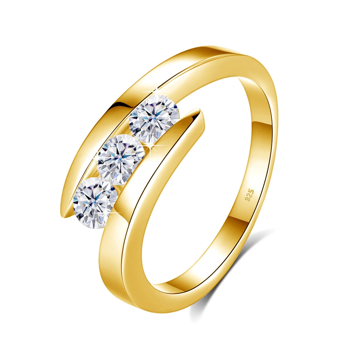 Anello in argento Sterling Moissanite 3 Stone per donna con certificato gioielli di fidanzamento di lusso 2024 regalo di tendenza per una ragazza vendita