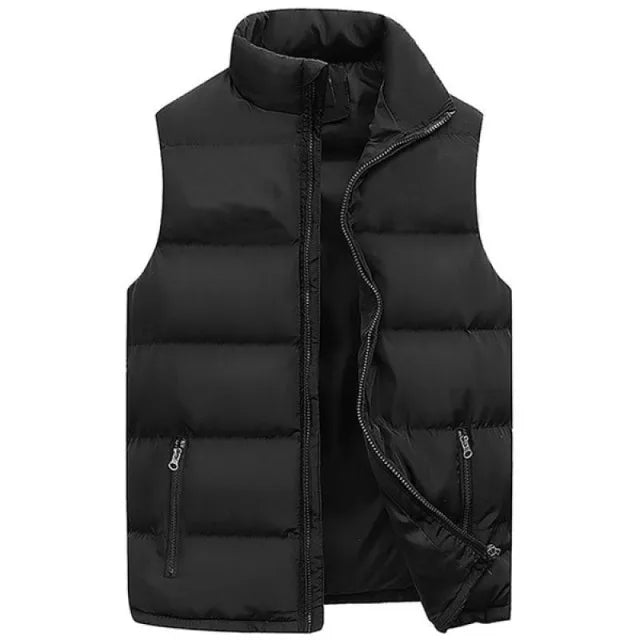 Giacca da gilet da uomo Giacche calde senza maniche Cappotto invernale con cerniera impermeabile Colletto alla coreana autunnale Gilet casual Abbigliamento di marca
