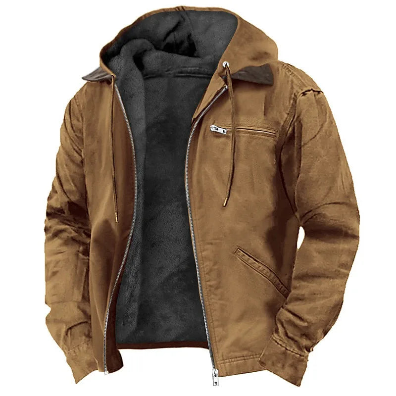 Giacca da uomo nuova moda casual cappotto con cerniera con cappuccio retrò streetwear capispalla leggero e versatile primavera autunno