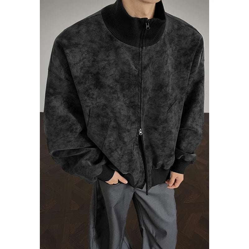 Giacca da uomo autunno nuovo arrivo giacca corta allentata tie dye colletto alla coreana casual streetwear capispalla bomber