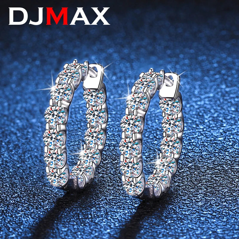 DJMAX 925 Piastra D'argento Pt950 Intarsiato D Colore 2.4 Carati Una Coppia Moissanite Stud Testa di Toro Orecchino Gioielleria Raffinata Per Il Commercio All'ingrosso
