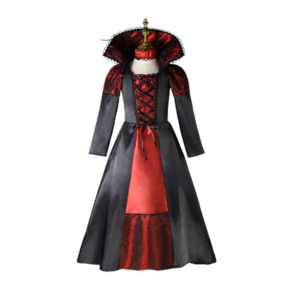 Costumi per bambini fantasy di Halloween Sposa fantasma Cosplay gotico Ragazze Vampiro rosso Giorno dei morti Costumi per bambini per ragazze