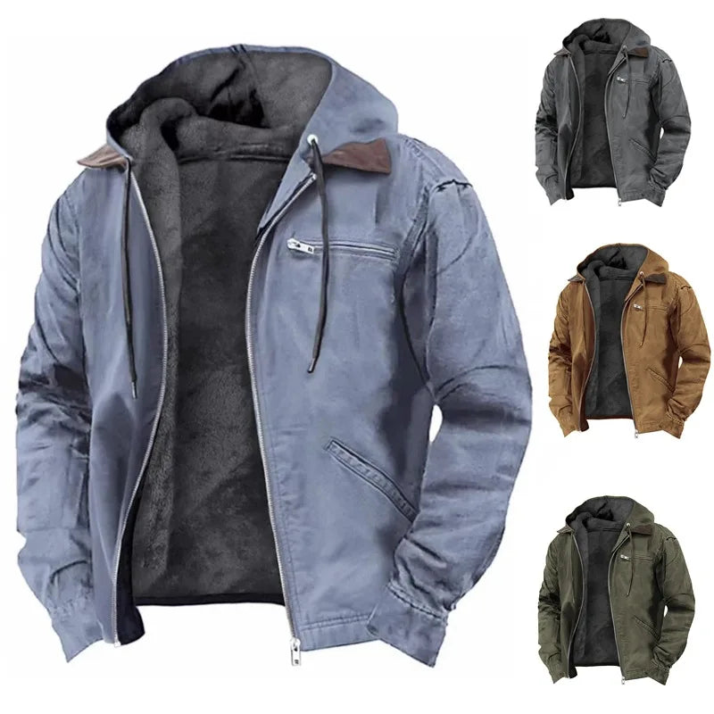 Giacca da uomo nuova moda casual cappotto con cerniera con cappuccio retrò streetwear capispalla leggero e versatile primavera autunno
