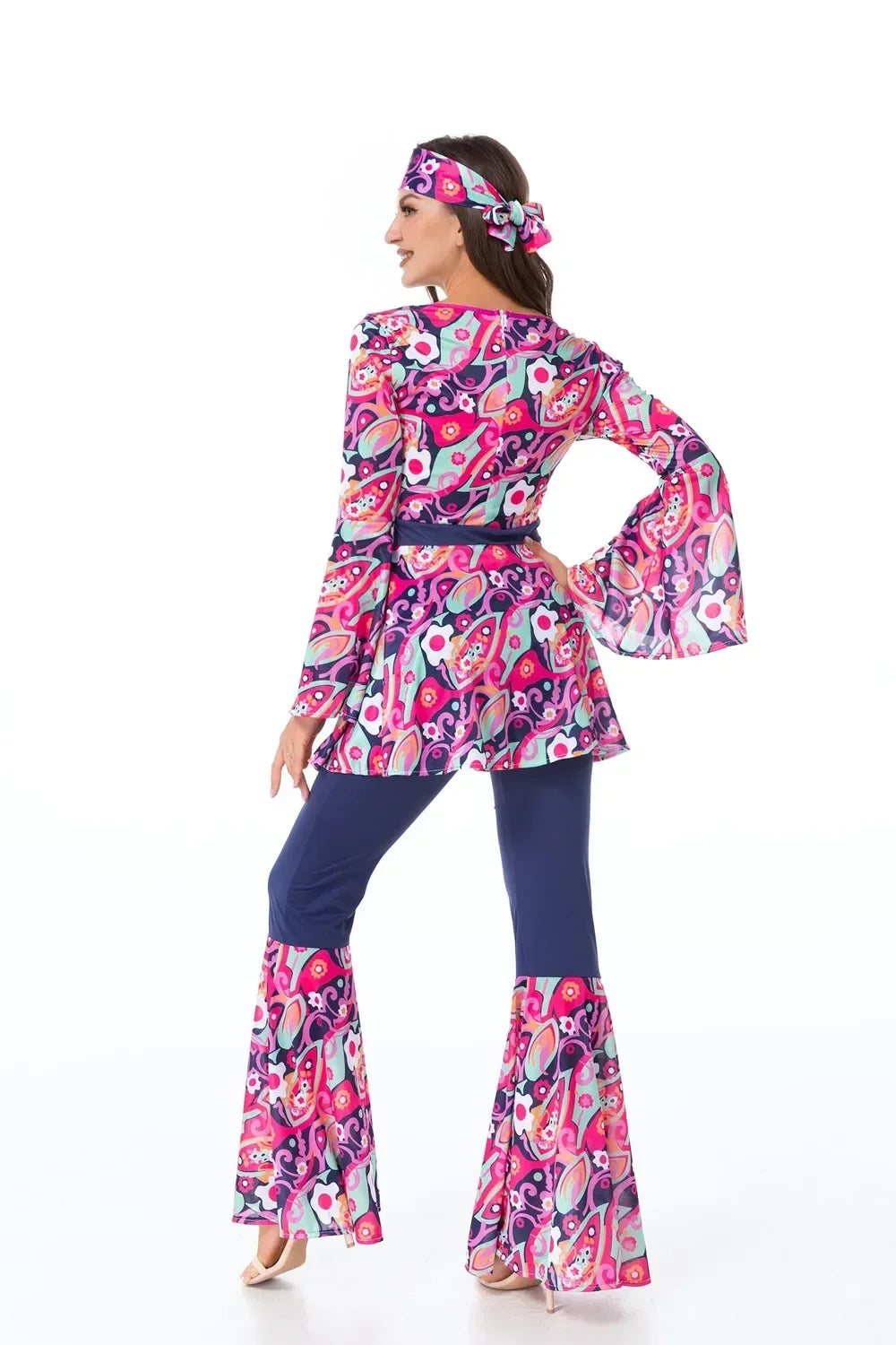 Costumi di Halloween Uomo Donna Retro anni '80 Costume hippie Disco Hip-Hop Coppie Cosplay Festa di carnevale Fancy Dress Up per adulti