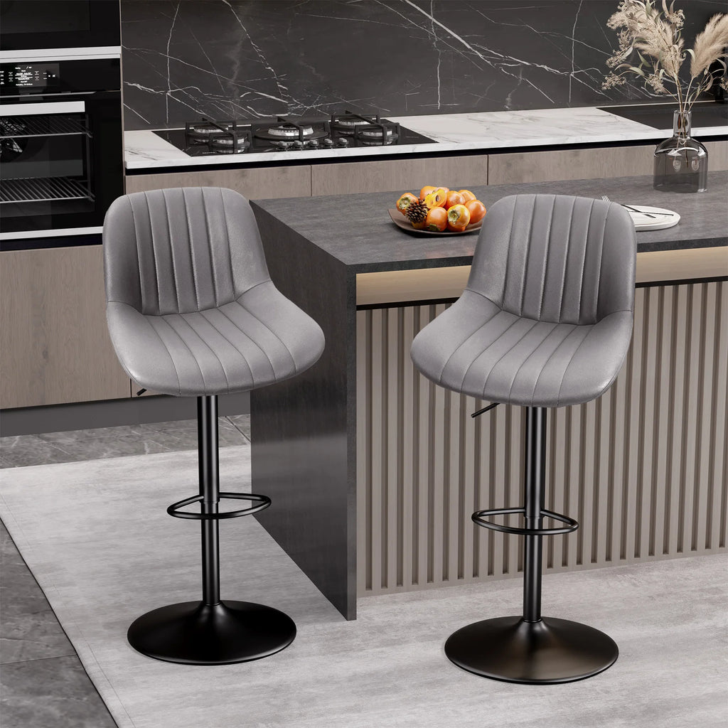 Sgabello da Bar Set da 2 pezzi, sgabello da Bar girevole moderno regolabile con schienale, sedia da banco in tessuto ad alte prestazioni