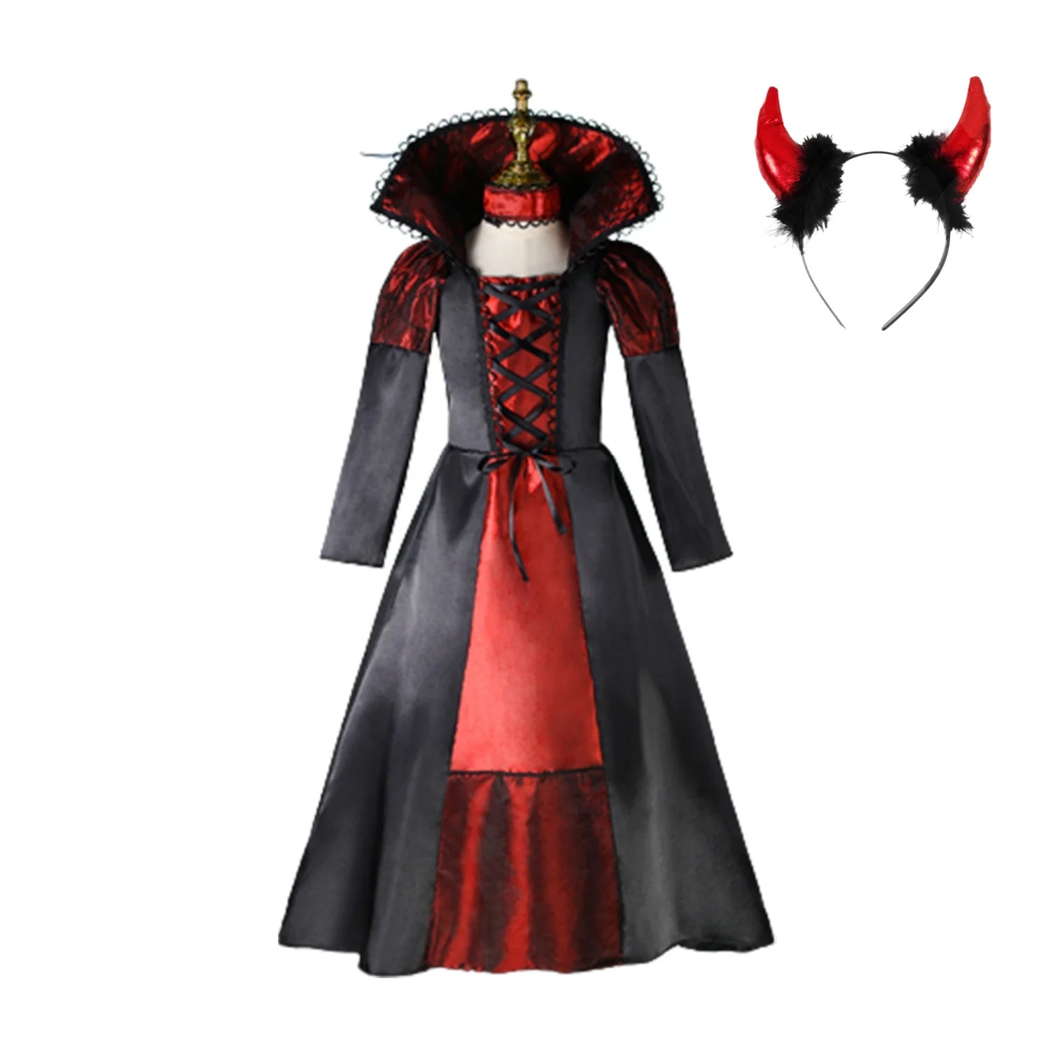 Costumi per bambini fantasy di Halloween Sposa fantasma Cosplay gotico Ragazze Vampiro rosso Giorno dei morti Costumi per bambini per ragazze