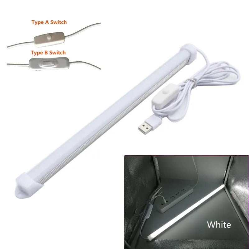 Barra luminosa a LED USB Striscia LED rigida da 5 V per la cucina Barra luminosa in alluminio dimmerabile per illuminazione sotto l'armadio Bianco caldo freddo