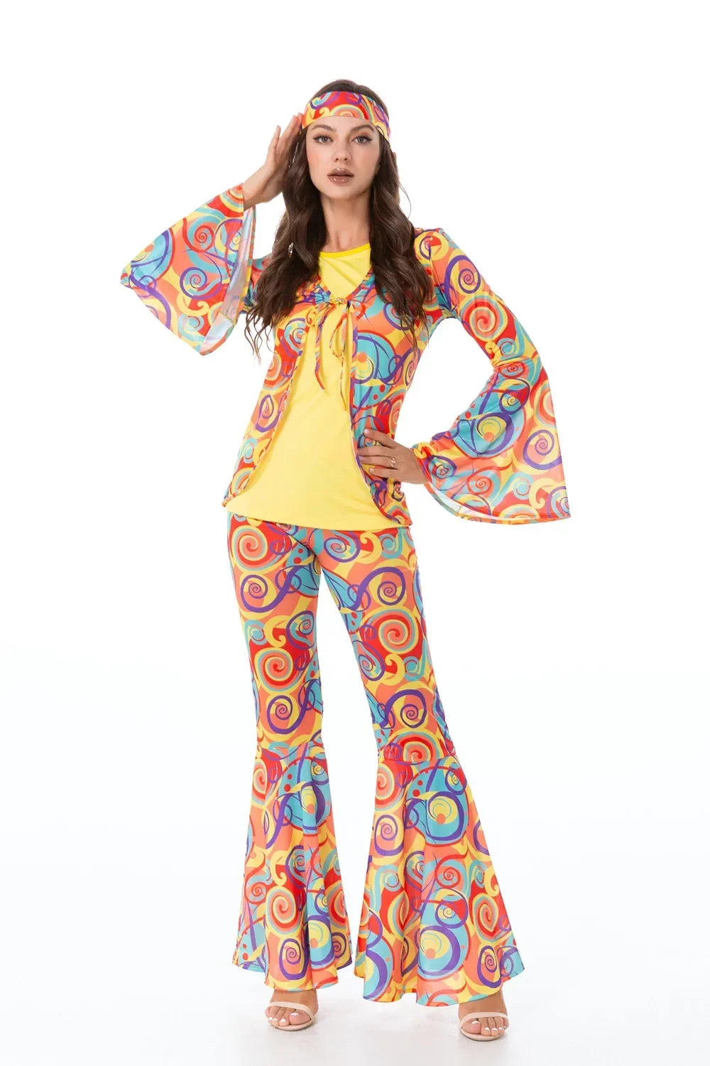 Costumi di Halloween Uomo Donna Retro anni '80 Costume hippie Disco Hip-Hop Coppie Cosplay Festa di carnevale Fancy Dress Up per adulti