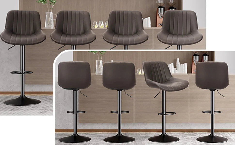 Sgabello da Bar Set da 2 pezzi, sgabello da Bar girevole moderno regolabile con schienale, sedia da banco in tessuto ad alte prestazioni