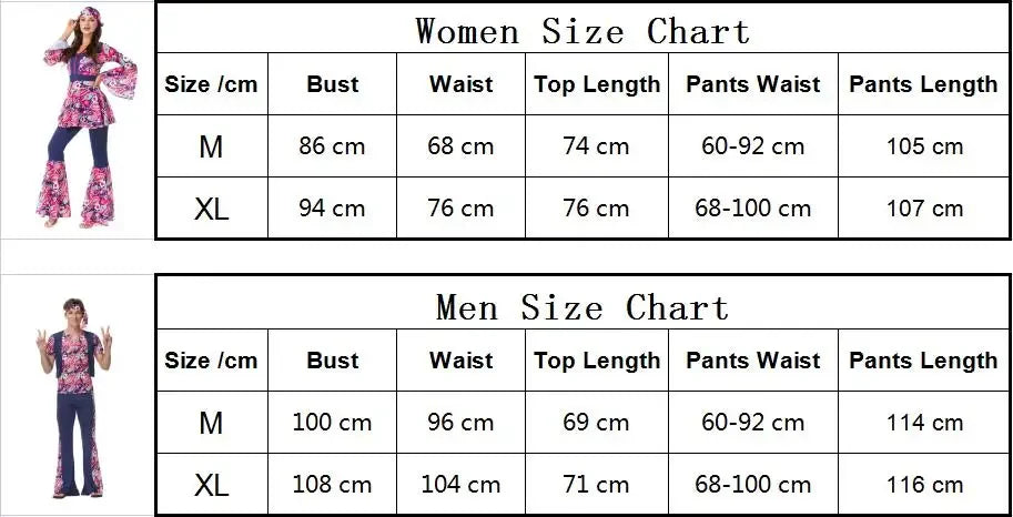 Costumi di Halloween Uomo Donna Retro anni '80 Costume hippie Disco Hip-Hop Coppie Cosplay Festa di carnevale Fancy Dress Up per adulti