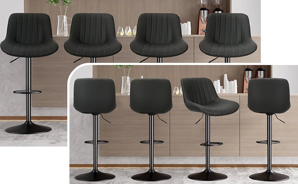 Sgabello da Bar Set da 2 pezzi, sgabello da Bar girevole moderno regolabile con schienale, sedia da banco in tessuto ad alte prestazioni
