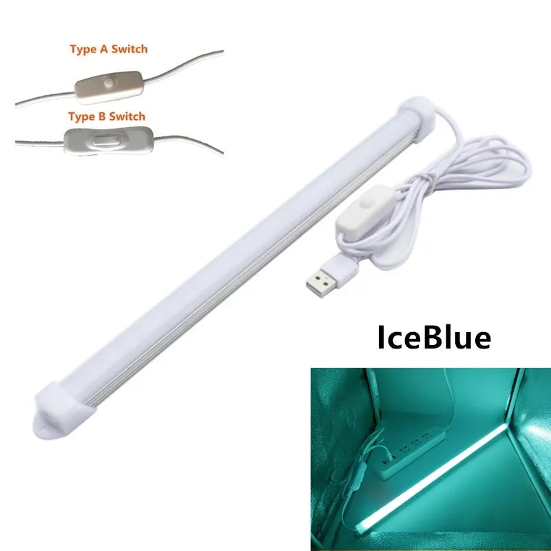 Barra luminosa a LED USB Striscia LED rigida da 5 V per la cucina Barra luminosa in alluminio dimmerabile per illuminazione sotto l'armadio Bianco caldo freddo