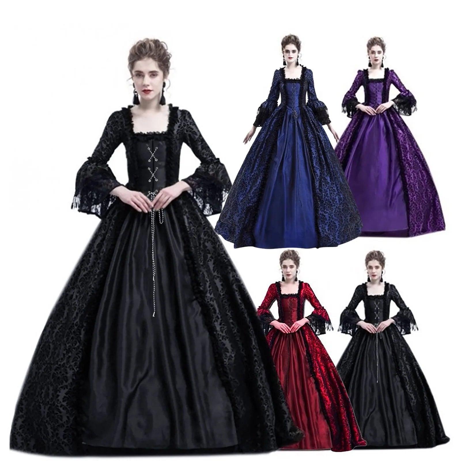Costume di Halloween per donne adulte Costumi cosplay medievali Abito di Halloween gotico vintage ssidisfraz halloween para mujer