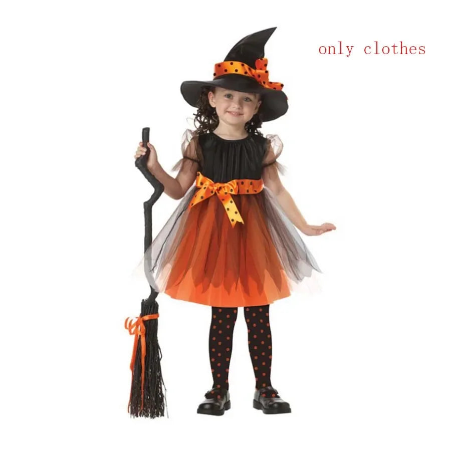 Costume di Halloween per bambini Costume da vampiro fantasy di Halloween Vestito lungo da tutu per ragazze Vestito da carnevale per bambini Abiti di piume gotiche