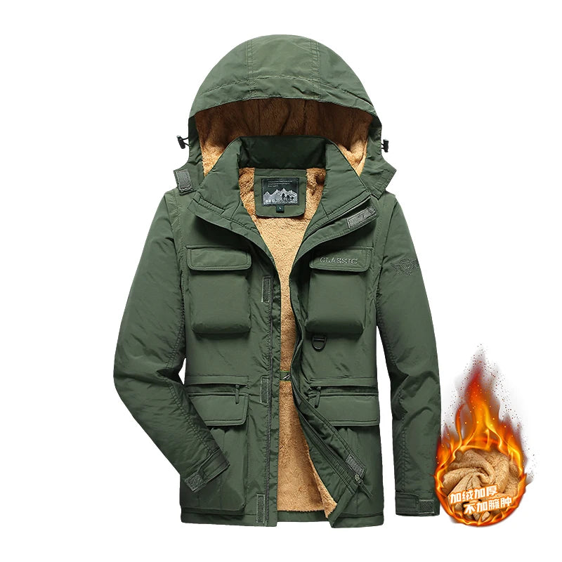 Giacca con cappuccio staccabile con maniche antivento adatta per attività all'aperto gilet multitasche impermeabile casual da uomo