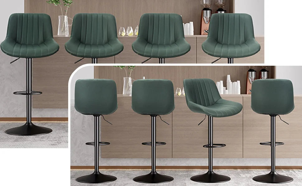 Sgabello da Bar Set da 2 pezzi, sgabello da Bar girevole moderno regolabile con schienale, sedia da banco in tessuto ad alte prestazioni