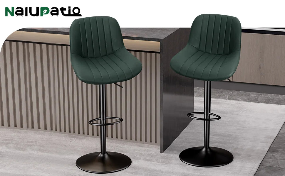 Sgabello da Bar Set da 2 pezzi, sgabello da Bar girevole moderno regolabile con schienale, sedia da banco in tessuto ad alte prestazioni