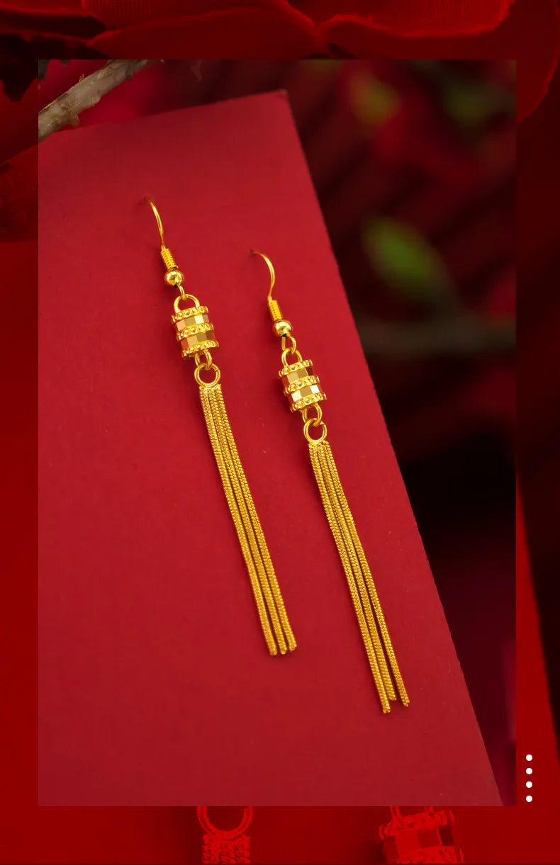 Orecchino a goccia in oro giallo 18 carati per le donne Fine gioielli romantici Hemia fidanzamento irregolare Aros Mujer Oreja scatola per orecchini in oro 18 carati