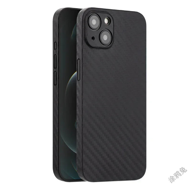 Custodia per telefono ultra sottile da 0,3 mm per iPhone 16 15 14 13 12 11 Pro Max Mini custodia protettiva struttura brasatura in carbonio PP