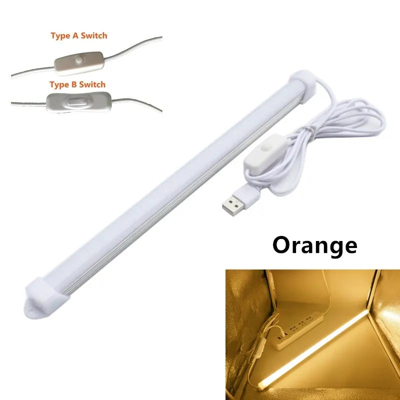 Barra luminosa a LED USB Striscia LED rigida da 5 V per la cucina Barra luminosa in alluminio dimmerabile per illuminazione sotto l'armadio Bianco caldo freddo