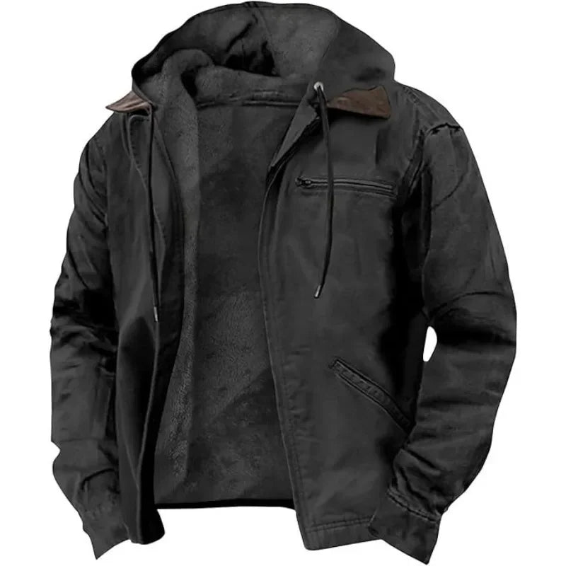 Giacca da uomo nuova moda casual cappotto con cerniera con cappuccio retrò streetwear capispalla leggero e versatile primavera autunno