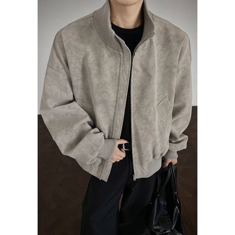 Giacca da uomo autunno nuovo arrivo giacca corta allentata tie dye colletto alla coreana casual streetwear capispalla bomber