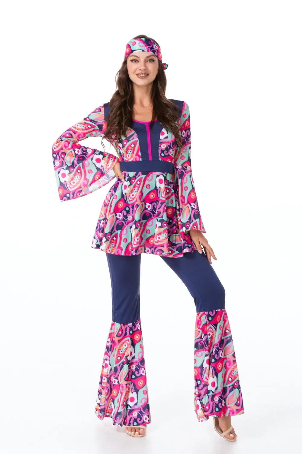 Costumi di Halloween Uomo Donna Retro anni '80 Costume hippie Disco Hip-Hop Coppie Cosplay Festa di carnevale Fancy Dress Up per adulti