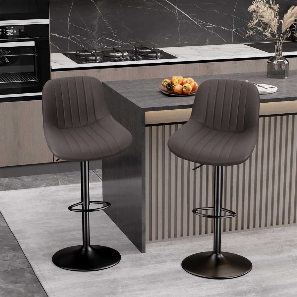 Sgabello da Bar Set da 2 pezzi, sgabello da Bar girevole moderno regolabile con schienale, sedia da banco in tessuto ad alte prestazioni