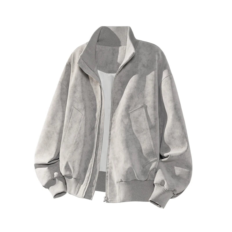 Giacca da uomo autunno nuovo arrivo giacca corta allentata tie dye colletto alla coreana casual streetwear capispalla bomber